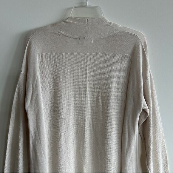 ✨ Prologue Mushroom/Cream Long Sleeve Lightweight Knit Open Cardigan Size Medium - Picture 7 of 11